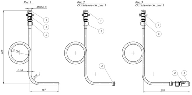 ОУД-1,6-225-08-А  Отборное устройство давления: Исполнение &ndash; угловое петлевое
